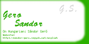 gero sandor business card