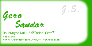 gero sandor business card